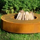 Round firetable in CorTen steel