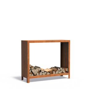 Rangements pour bûches design en acier CorTen