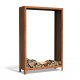 Rangements pour bûches design en acier corten