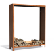 Rangements pour bûches design en acier corten