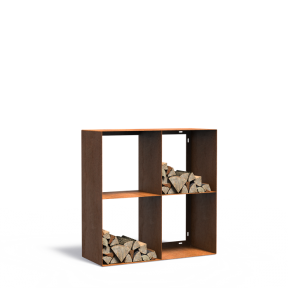 Rangement pour bois de chauffage en acier corten 1500x400x1000 mm