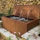 Mur cascade pour bassin en acier CorTen