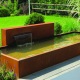 Mur cascade pour bassin en acier CorTen