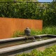 Outdoor partition walls in CorTen steel