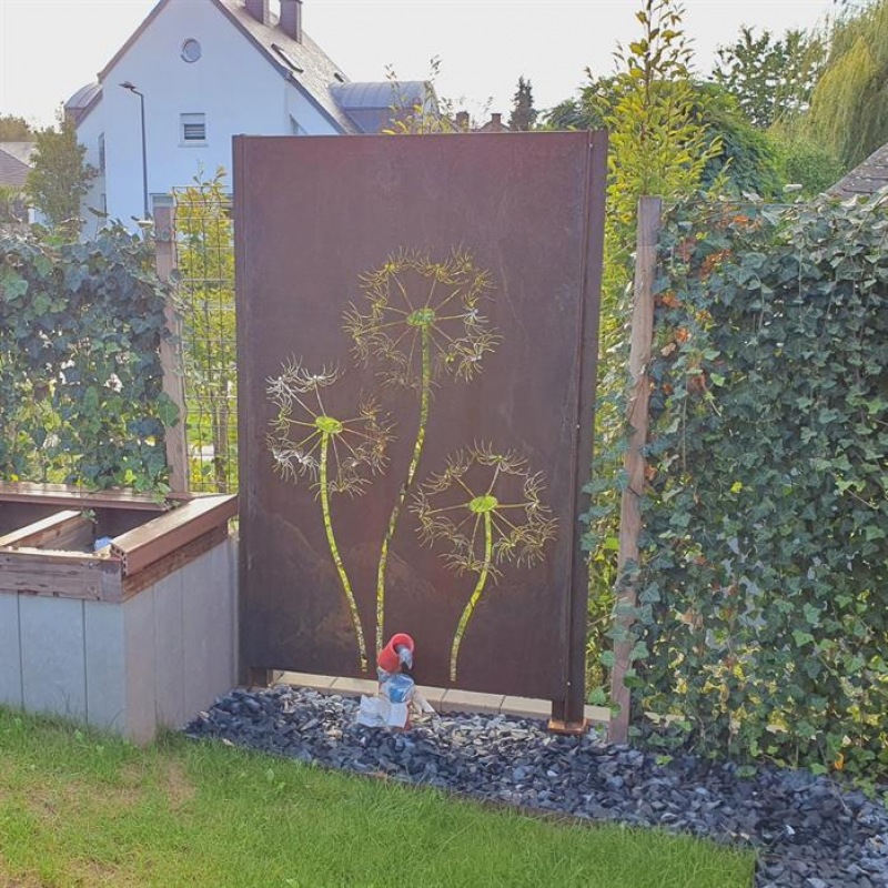 Panneau brise-vue en acier Corten «Lierre»