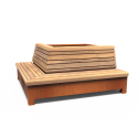 Jardinière haute avec assise en coin