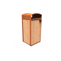 Single bin in wood and CorTen steel