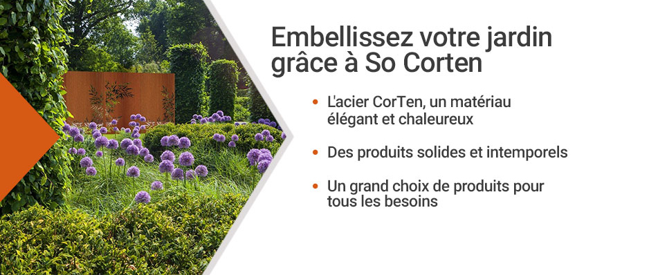 Déco jardin goutte rouille - acier corten | JARDINEX