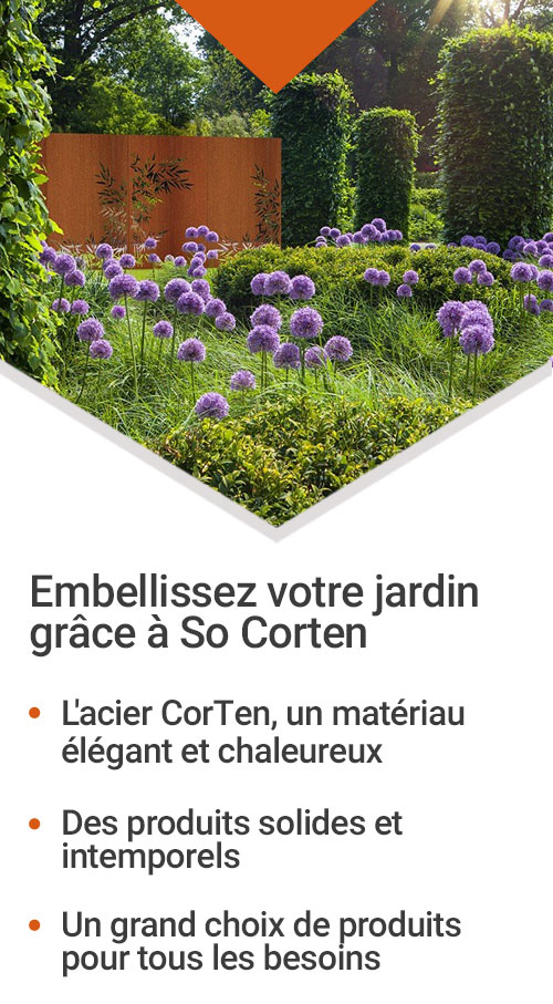 Déco jardin goutte rouille - acier corten | JARDINEX